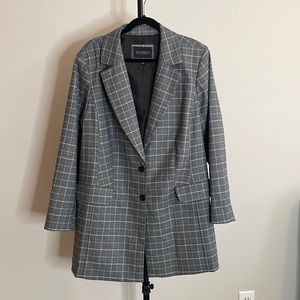 Plus Size Blazer and Skirt Set | Plaid Pattern